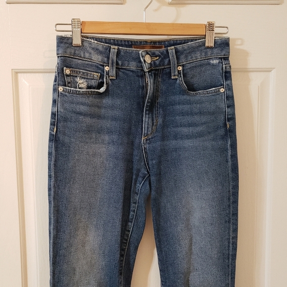 Joe's Jeans High Rise Cropped Boot Denim The Callie Raw Hem Size 24 - Picture 6 of 10